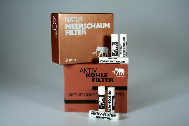 WHITE ELEPHANT 9mm FILTER SET Meerschaum + Charcoal 2x40pcs