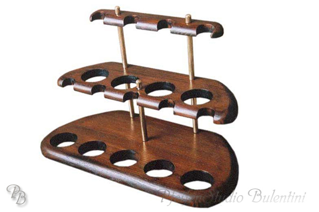 Pipe Rack ARCA made of of massive pear wood for 9 Pipes