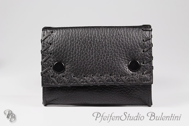Tobacco Pouch TEXAS black - small, Genuine Leather